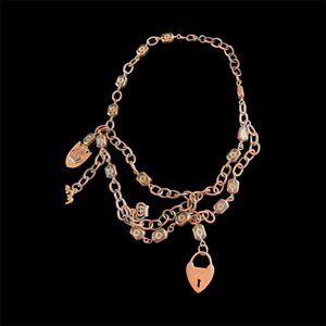 Vintage copper Tone charm necklace